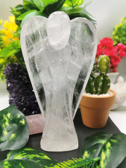 Clear Quartz Angel figurine - Spathik / Crystal Healing - 6 inches and 825 gms - Shwasam