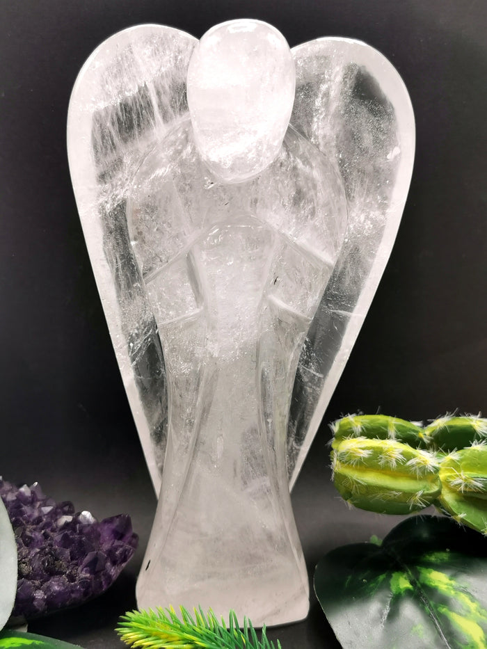 Clear Quartz Angel figurine - Spathik / Crystal Healing - 6 inches and 825 gms - Shwasam