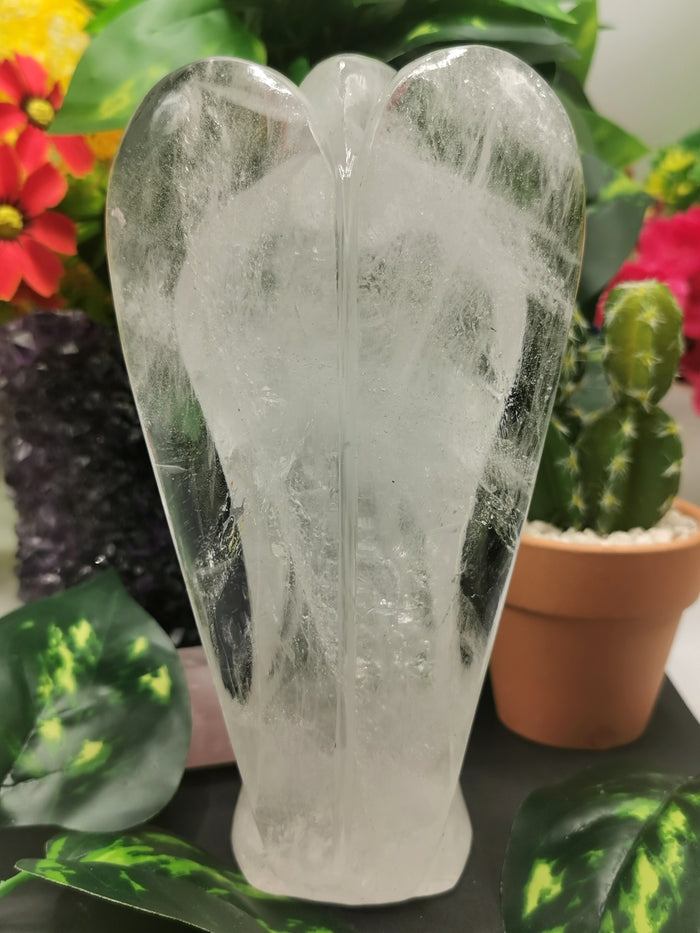 Clear Quartz Angel figurine - Spathik / Crystal Healing - 6 inches and 825 gms - Shwasam