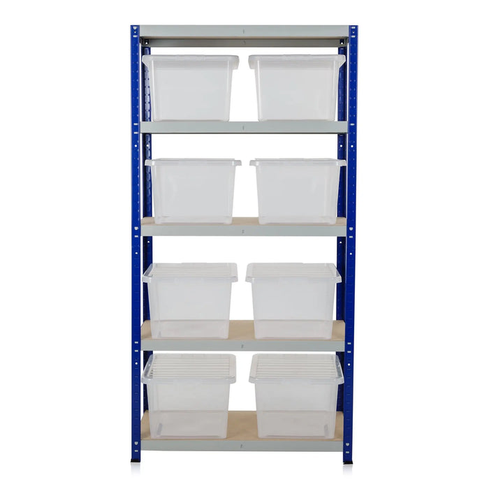 Clicka 175 Shelving with 37L Wham Crystal Boxes and Lids Racking