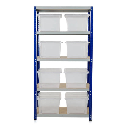 Clicka 175 Shelving with 37L Wham Crystal Boxes and Lids Racking