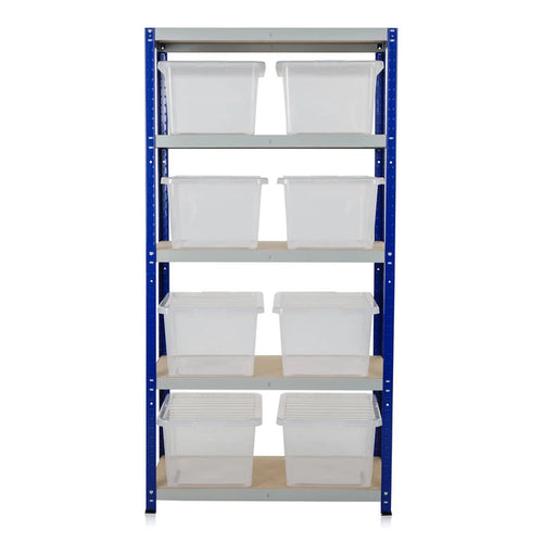 Clicka 175 Shelving with 37L Wham Crystal Boxes and Lids Racking