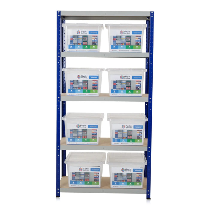 Clicka 175 Shelving with 37L Wham Crystal Boxes and Lids Racking