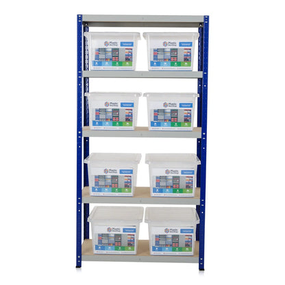 Clicka 175 Shelving with 37L Wham Crystal Boxes and Lids Racking