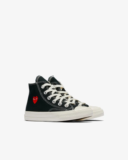 Comme des Garçons PLAY Kids' Small Red Heart Chuck Taylor All Star '70 High Sneakers - Black - AZ-K502-001-1