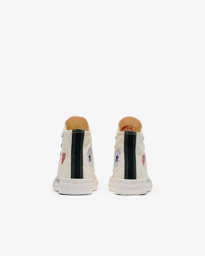 Comme des Garçons PLAY Kids' Small Red Heart Chuck Taylor All Star '70 High Sneakers - White - AZ-K502-001-2