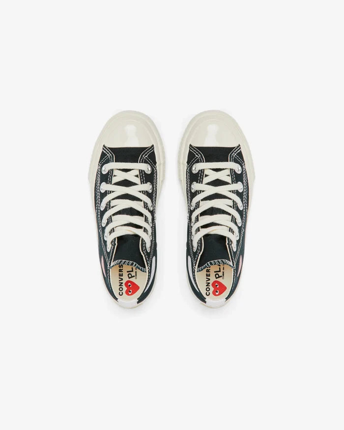 Comme des Garçons PLAY Kids' Small Red Heart Chuck Taylor All Star '70 High Sneakers - Black - AZ-K502-001-1