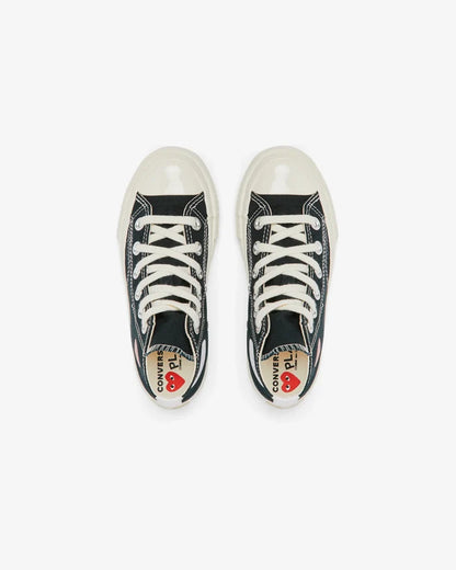 Comme des Garçons PLAY Kids' Small Red Heart Chuck Taylor All Star '70 High Sneakers - Black - AZ-K502-001-1