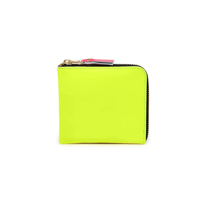 Comme Des Garcons Wallet Super Fluo Zip Around Wallet - Yellow/Light Orange - SA3100SF