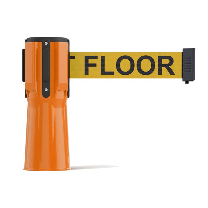 ORANGE / YELLOW WITH "CAUTION - WET FLOOR" BLACK LETTERS