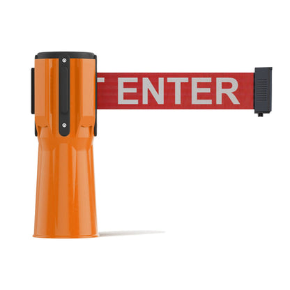 ORANGE / RED WITH "CAUTION - DO NOT ENTER" WHITE LETTERS