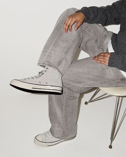 Converse Chuck 70 Suede High Sneakers - Barely Grey/Barely Grey/Egret - A15168C