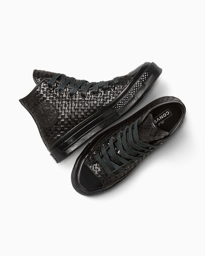 Converse Chuck 70 Woven Leather High Sneakers - Black/Black/Black - A14450c