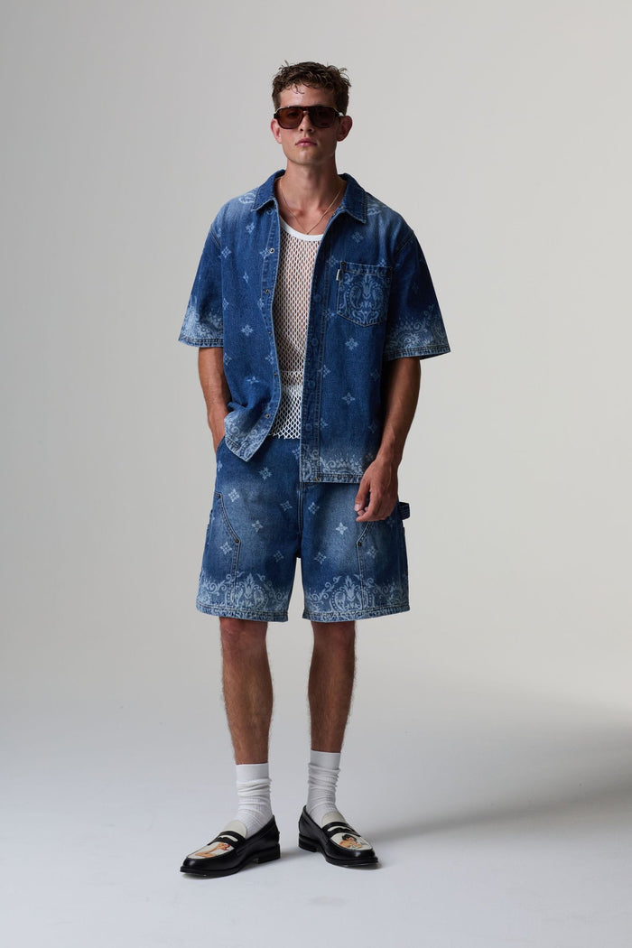 Criminal Damage Laser Print Denim Short