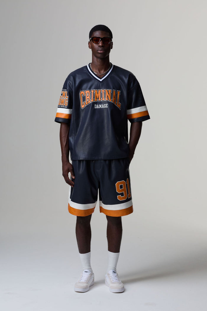 Criminal Damage Stadium Leather Shorts