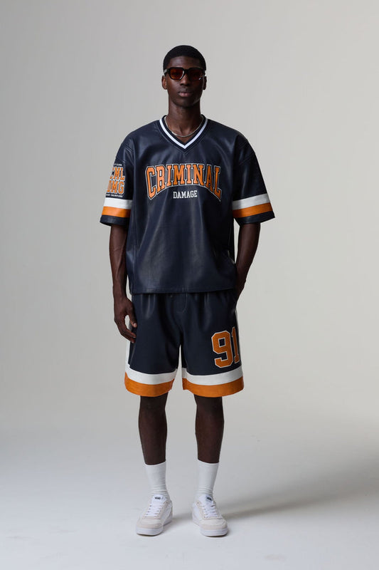 Criminal Damage Stadium Leather Shorts