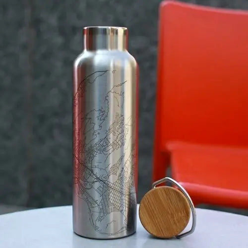 Cumberland Island - Georgia Engraved Map Bottle with Bamboo Top