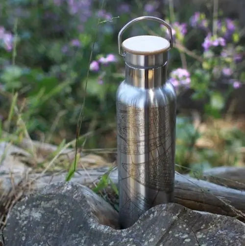 Cumberland Island - Georgia Engraved Map Bottle with Bamboo Top