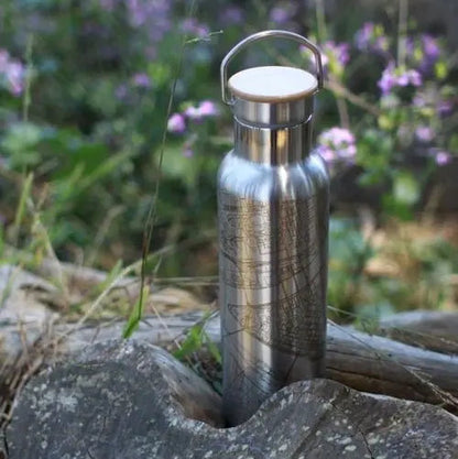 Cumberland Island - Georgia Engraved Map Bottle with Bamboo Top