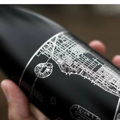 Cumberland Island - Georgia Engraved Map Insulated Bottle in Matte