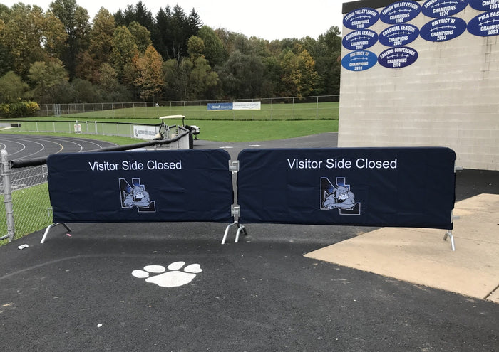 Custom Printed Heavy Duty 6.5 FT Barricade Jacket Covers - Crowd Control Warehouse