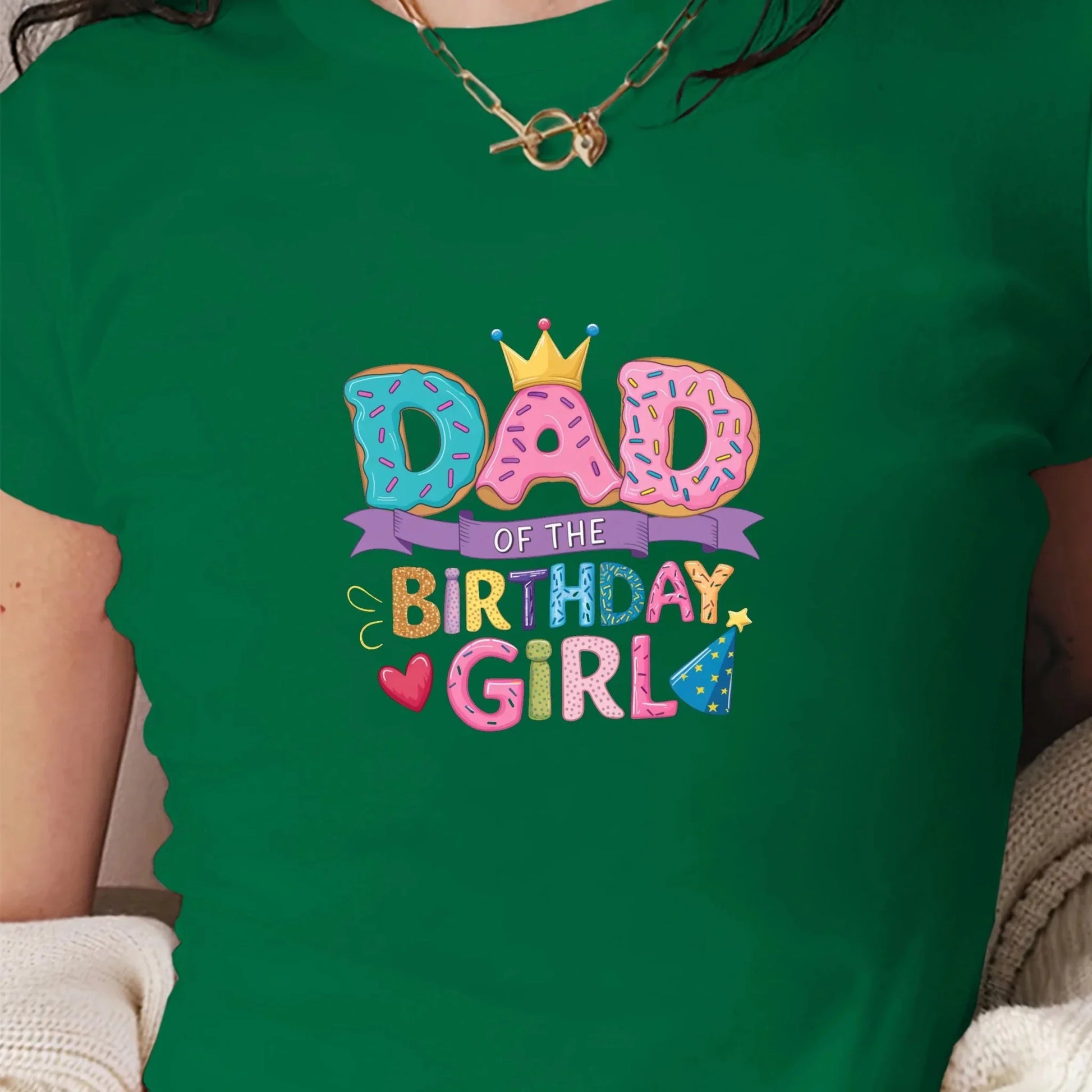 DAD of the BIRTHDAY GIRL women's fashion short t-shirt