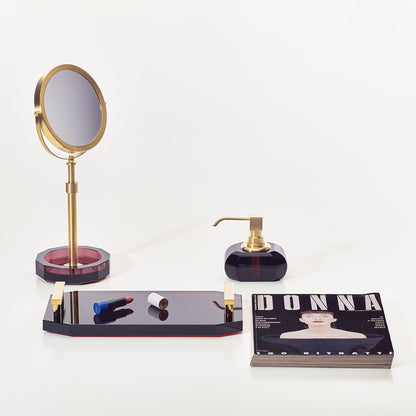 decor walther | KRISTALL collection | soap dispenser | rich burgundy + matte gold