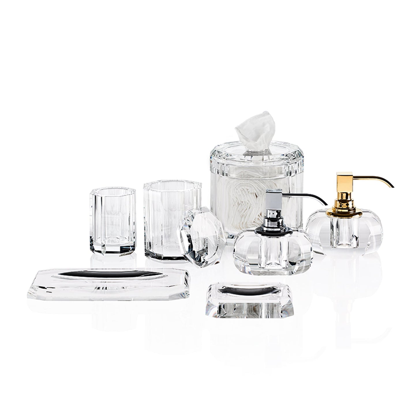 decor walther | KRISTALL collection | soap dispenser polished | clear + black