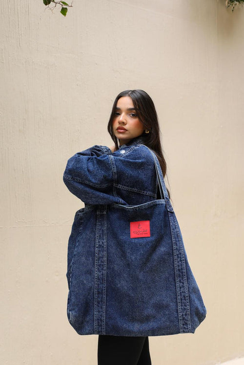 Denim Statement Bag - Dark blue
