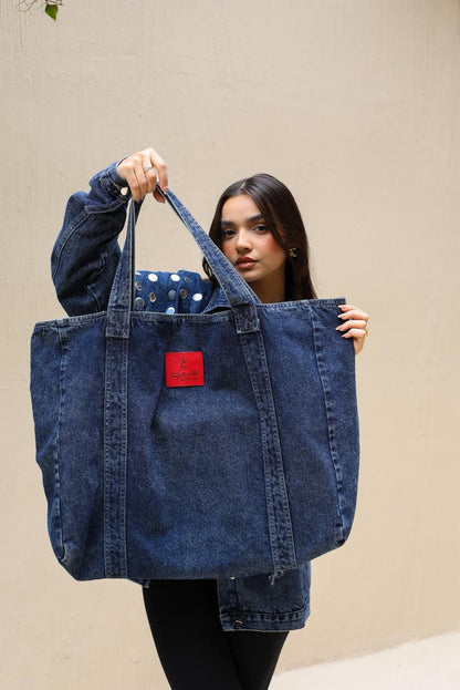Denim Statement Bag - Dark blue