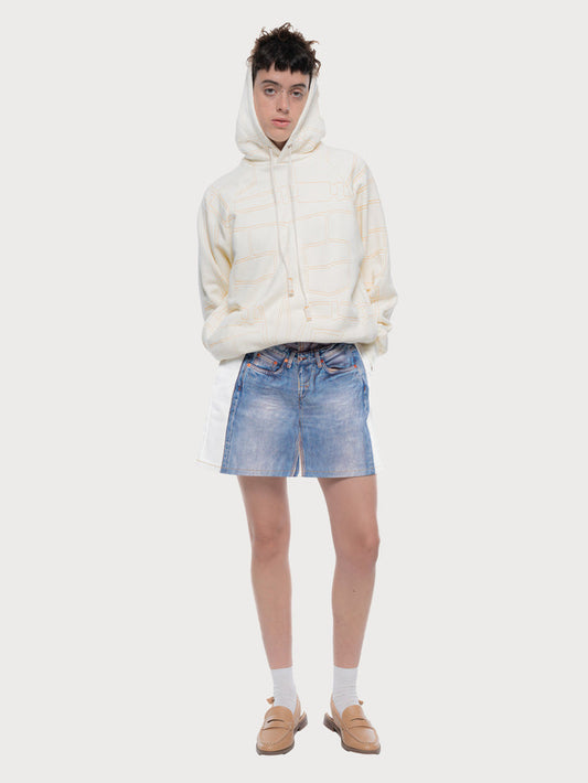 Buy Denim Stitch Hoodie – Tops by Ksenia Schnaider | Ethical & Sustainable Fashion