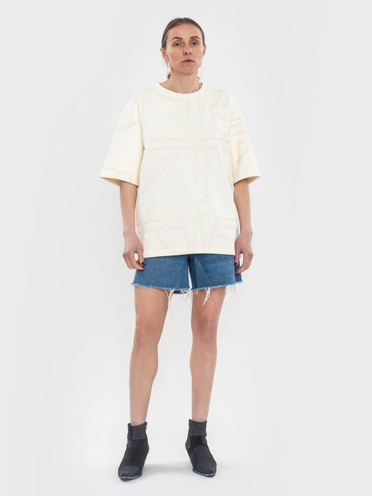 Buy Denim Stitch T-Shirt – Tops by Ksenia Schnaider | Ethical & Sustainable Fashion