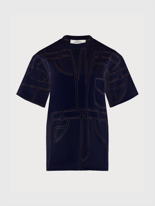 Buy Denim Stitch T-Shirt – Tops by Ksenia Schnaider | Ethical & Sustainable Fashion
