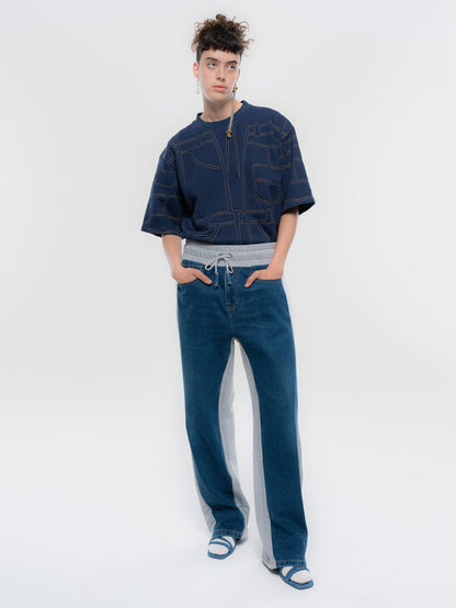 Buy Denim Stitch T-Shirt – Tops by Ksenia Schnaider | Ethical & Sustainable Fashion