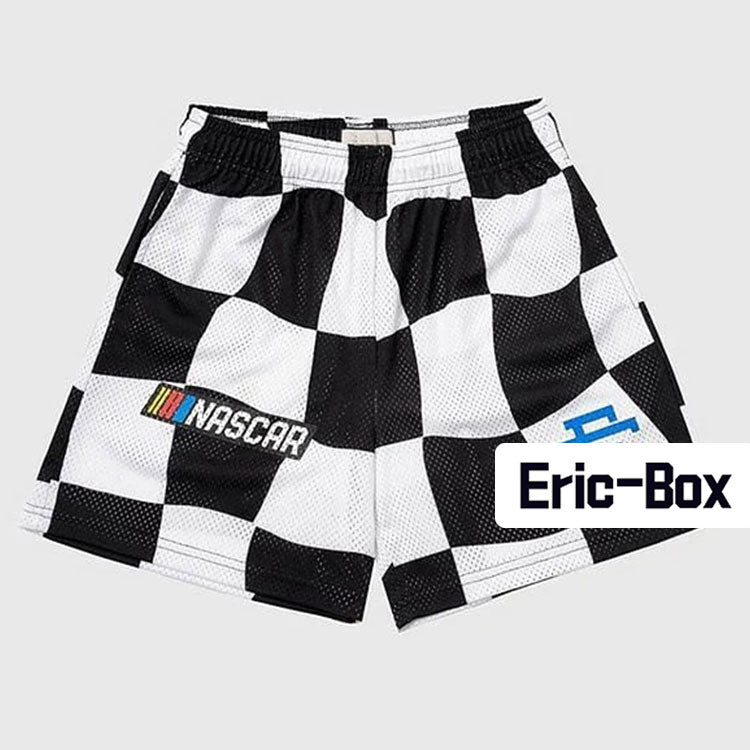 Black And White Lattice Mesh Shorts