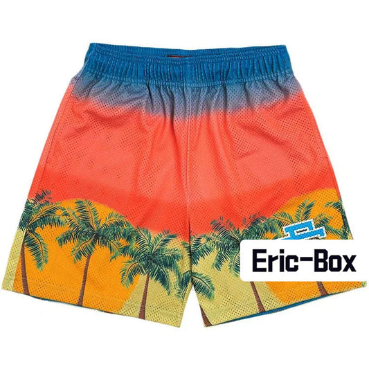 Beach Red Mesh Shorts