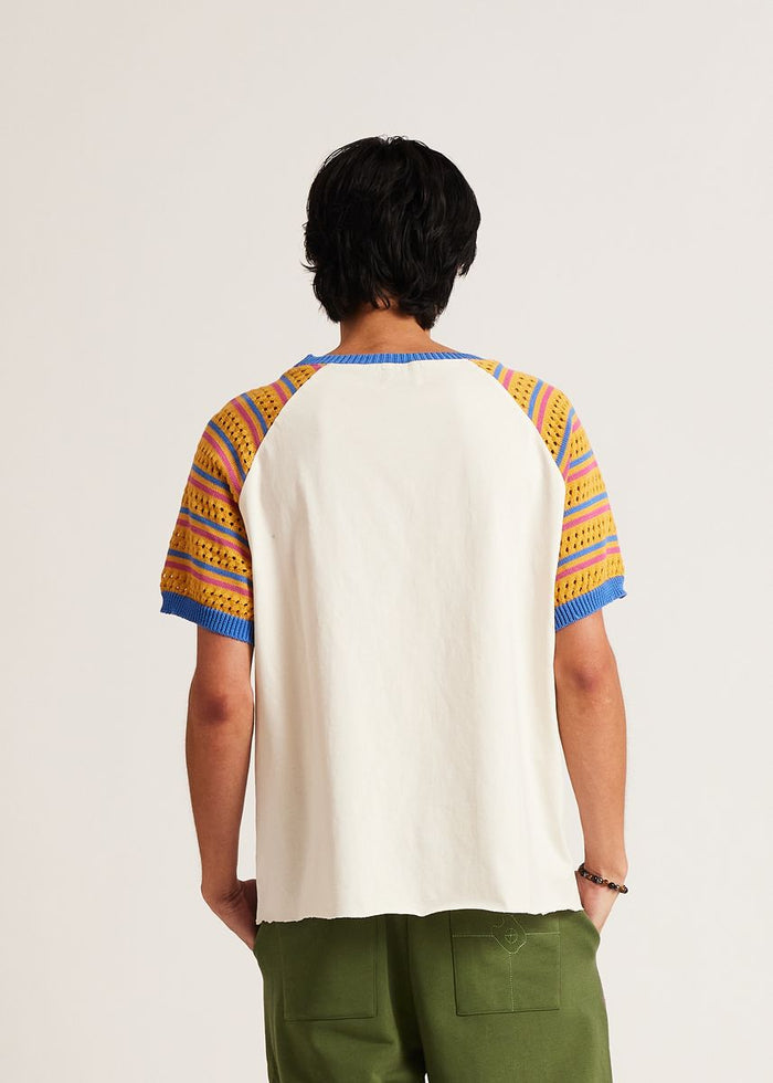 Diet Starts Monday Crochet Raglan Tee - Cream/Yellow