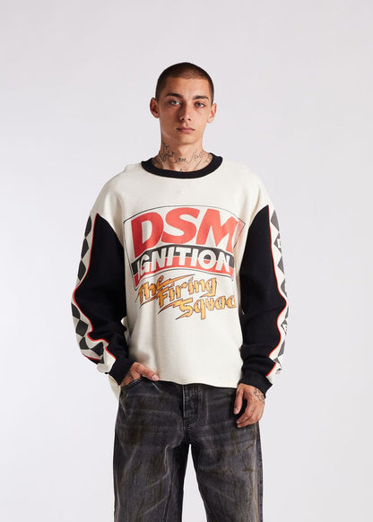 Diet Starts Monday  Ignition Waffle Long Sleeve - Antique White/Black