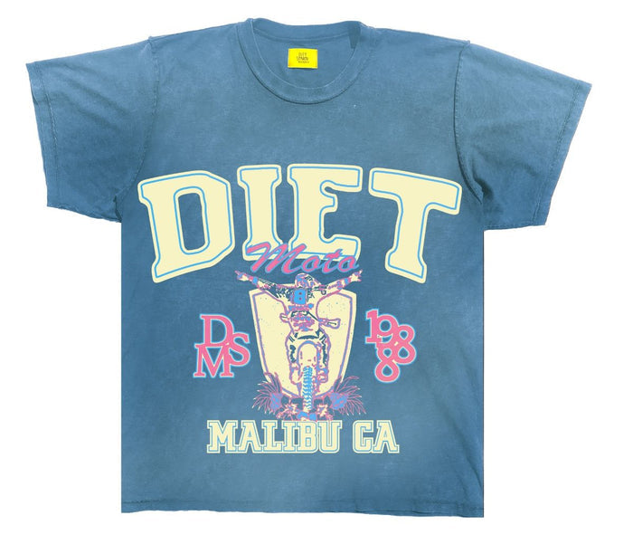 Diet Starts Monday Moto Tee - Washed Blue