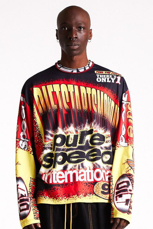 Diet Starts Monday MX Racing Jersey - Black/Red/Multi
