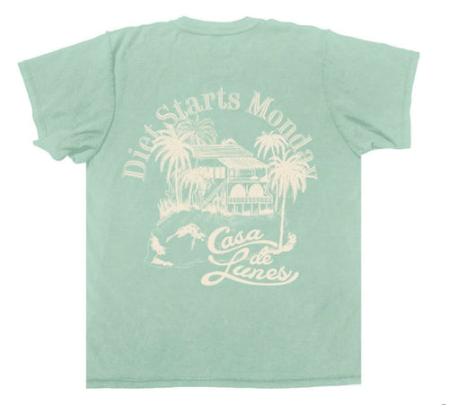 Diet Starts Monday Resort Tee - Sage