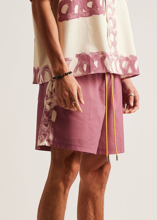 Diet Starts Monday Strokes Linen Short - Cream/Pink