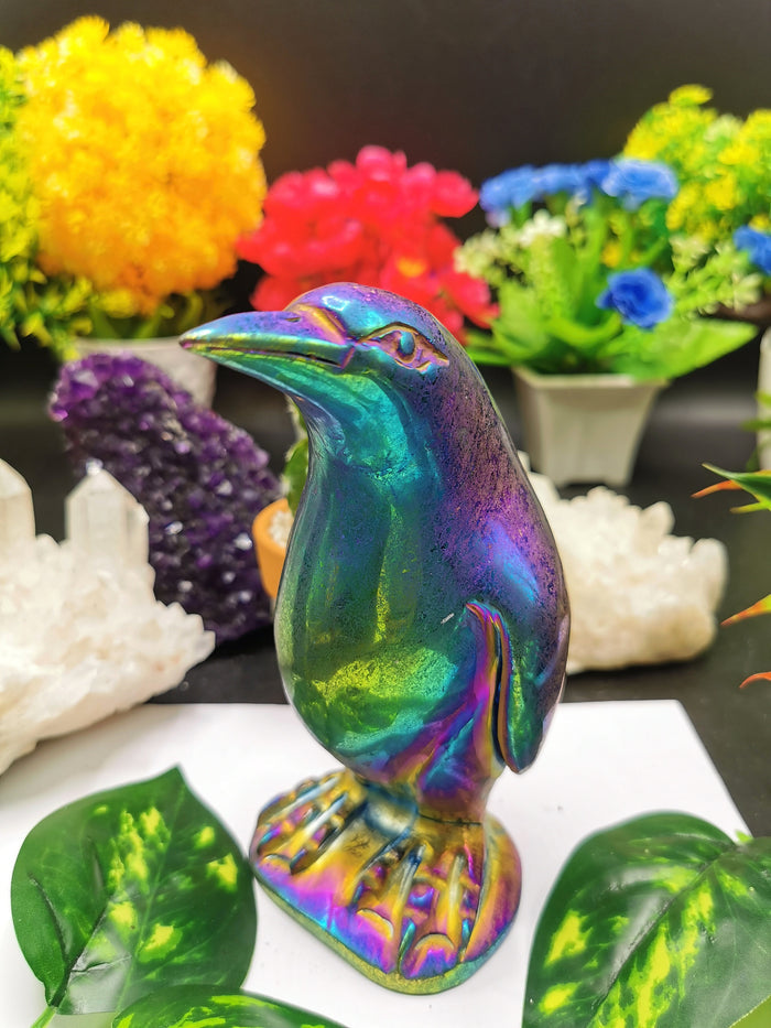 Electroplated Penguin hand carved in Sodalite Stone - Shwasam