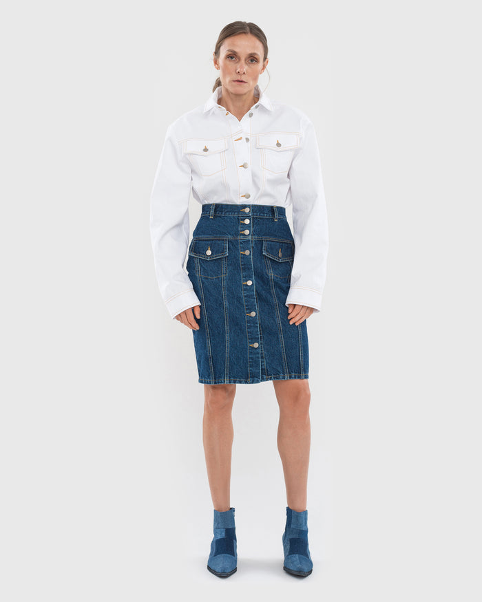 Buy Facing Denim Shirt – Tops by Ksenia Schnaider | Ethical & Sustainable Fashion