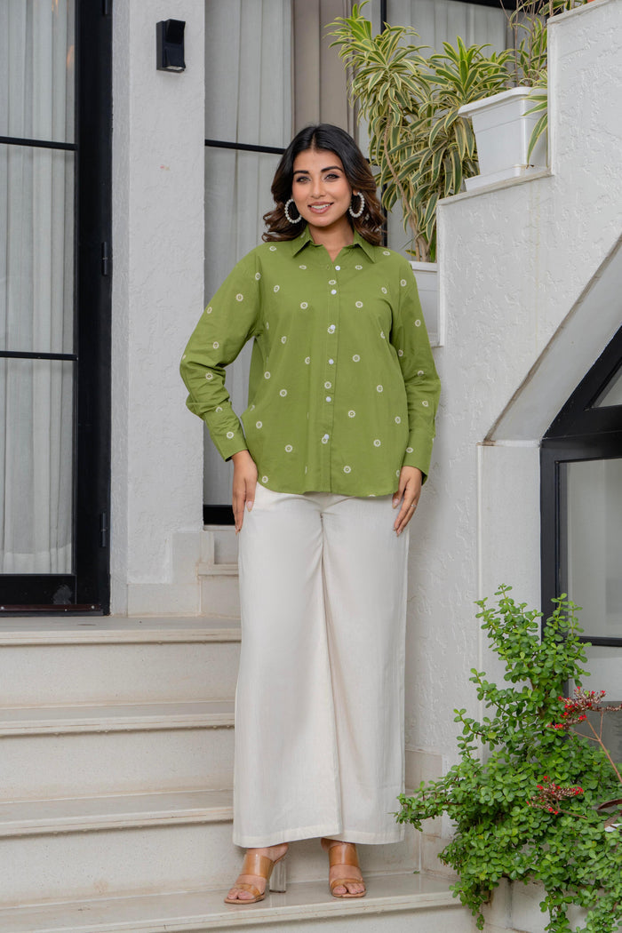 FERN GREEN BUTTON-DOWN SHIRT