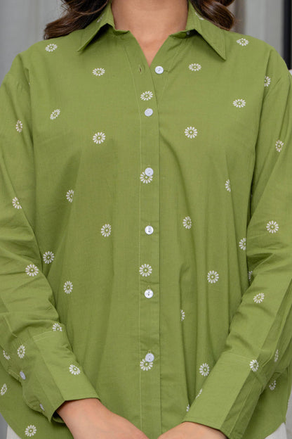 FERN GREEN BUTTON-DOWN SHIRT