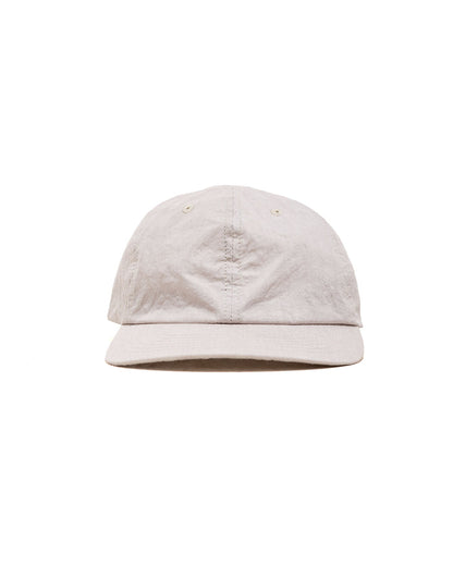 Found Feather 6 Panel Strap Back Cap Cotton Nylon Dyed Cloth Light Grey