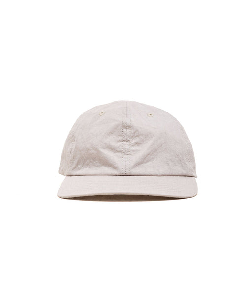 Found Feather 6 Panel Strap Back Cap Cotton Nylon Dyed Cloth Light Grey