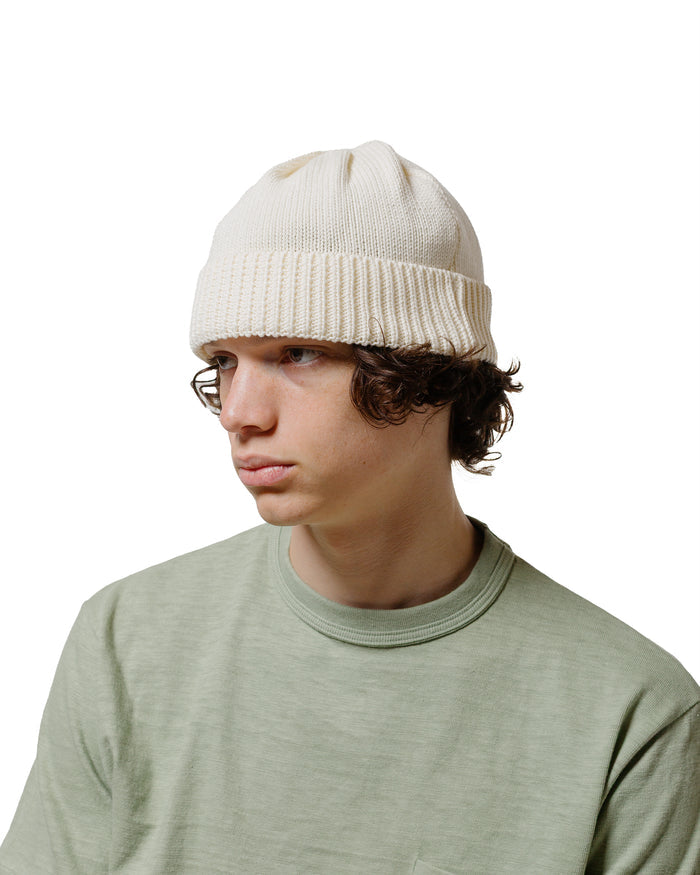 lost & found Found Feather Found Feather Knit Roll Watch Cap Cotton Knit Ecru