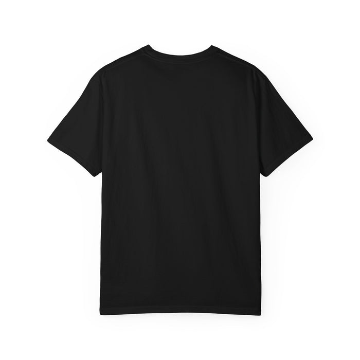 Back of the black Found the Light Moth Tee t-shirt, plain with no print.